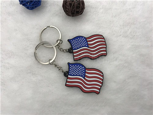 PVC单色印刷钥匙扣－美国国旗挂件3